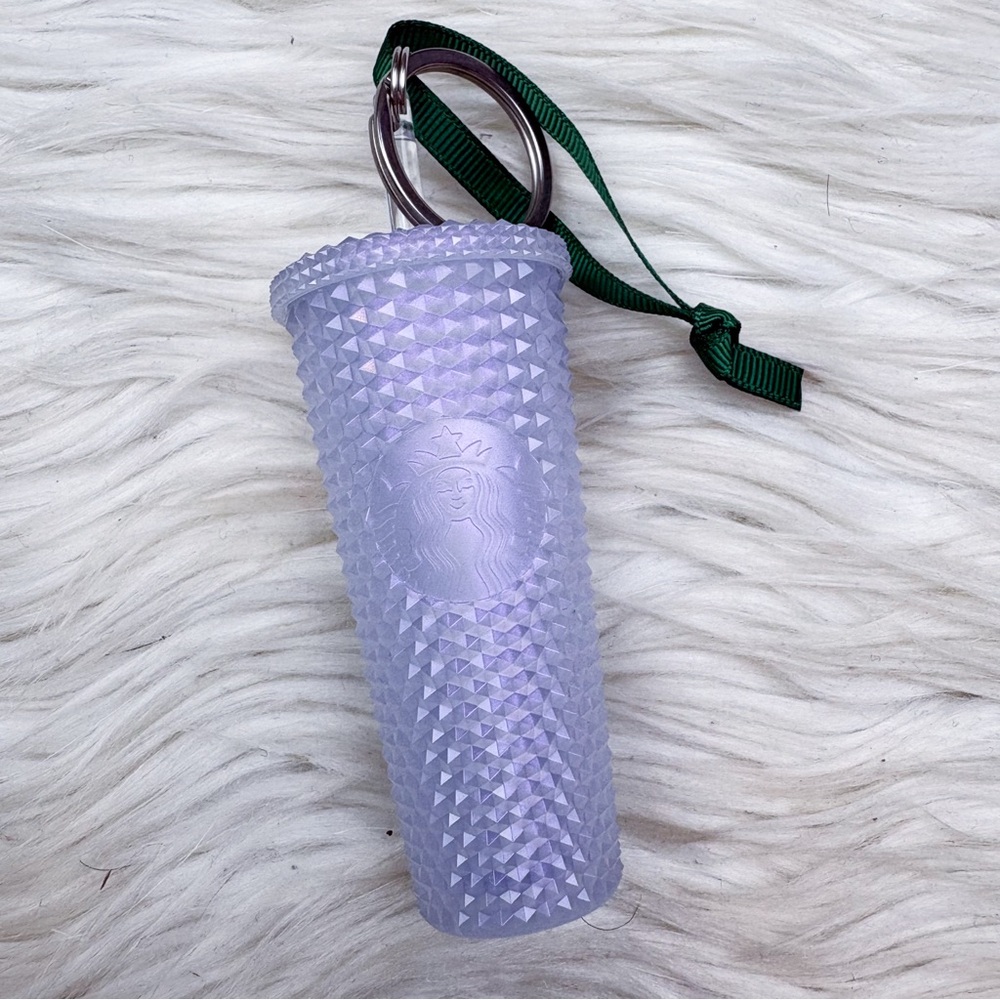 Starbucks 2021 Studded Keychain Ornament Bag Charm Tumbler Icy Bling Purple NEW